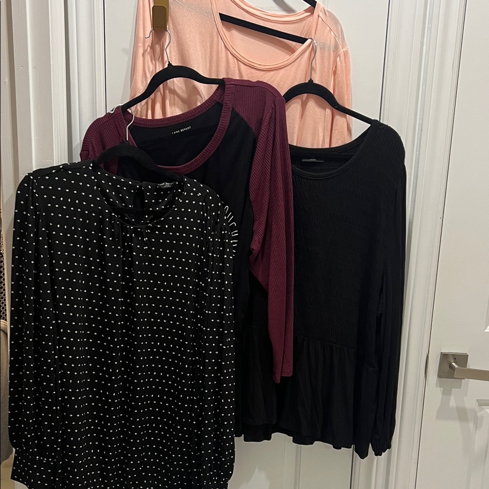 Lane Bryant Black and White Polka Dot Blouse